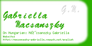 gabriella macsanszky business card